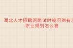 湖北人才网：面试时被问到有没有职业规划怎么答
