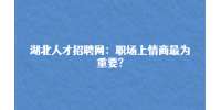 武汉招聘：职场上情商最为重要?