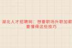湖北人才招聘网：想要职场升职加薪一定要懂得这些技巧